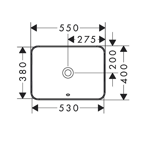 60158450 Xuniva Q Раковина прямокутна врізна з переливом, 550 x 400 мм, білий (1 сорт) - Фото - 3