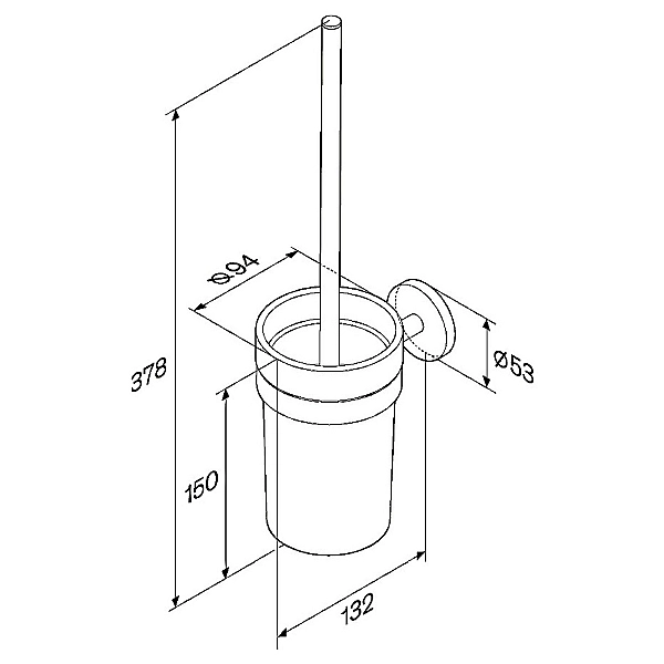 A85A33300 X-Joy, Стійка з туалетною щіткою, хром (1 сорт) - Фото - 2
