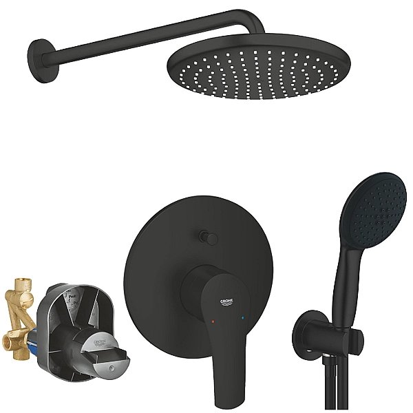 UA26415SC8 Eurosmart OHM набір для комплектації душа, 2 споживачі, чорний матовий (1 сорт)