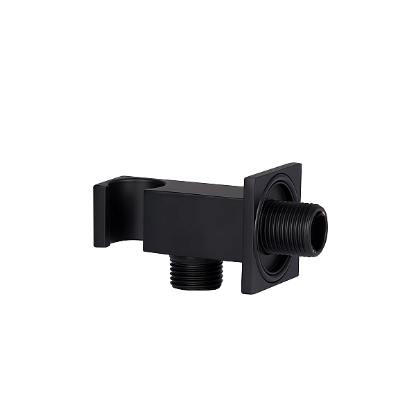 Подключение с держателем для шланга Qtap Spojeni прямоугольное QTCRBBH025 Black Matt - Фото - 3