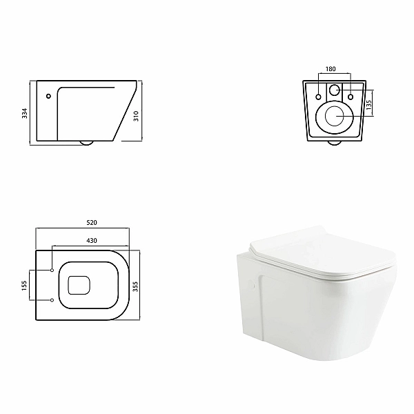 3020120 DEVIT PL UP Підвісний безобідковий унітаз+кришка quick-fix, soft-close (1 сорт) - Фото - 2