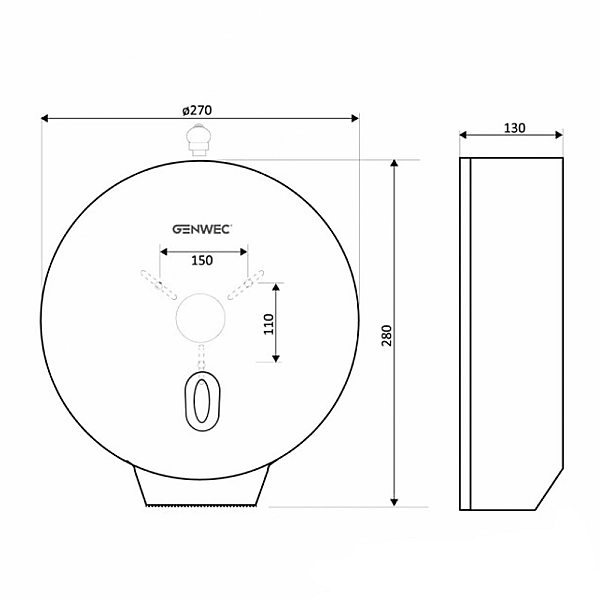 GW03 19 01 04 JUMBO Тримач туалетного  паперу, сірий (1 сорт) - Фото - 2
