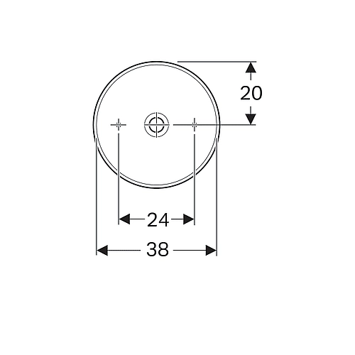 500.768.01.2 VariForm Умивальник круглий d=40см, що вбуд.на стільницю, без отв. під змішувач, без перелива, білий глянець (1 сорт) - Фото - 3