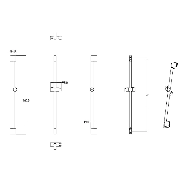 47565162 UNIVERSAL Набір змішувачів (Змішувач для ванни, для раковини, донний клапан, ручний душ, шланг, штанга) (1 сорт) - Фото - 4