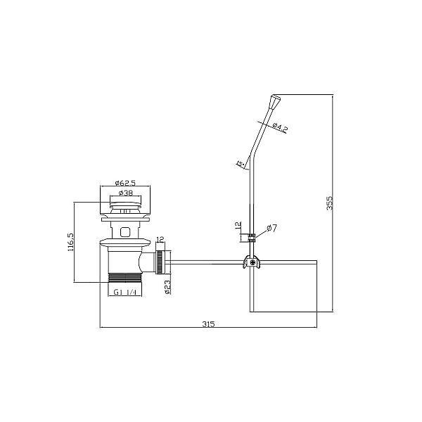 47565162 UNIVERSAL Набір змішувачів (Змішувач для ванни, для раковини, донний клапан, ручний душ, шланг, штанга) (1 сорт) - Фото - 6