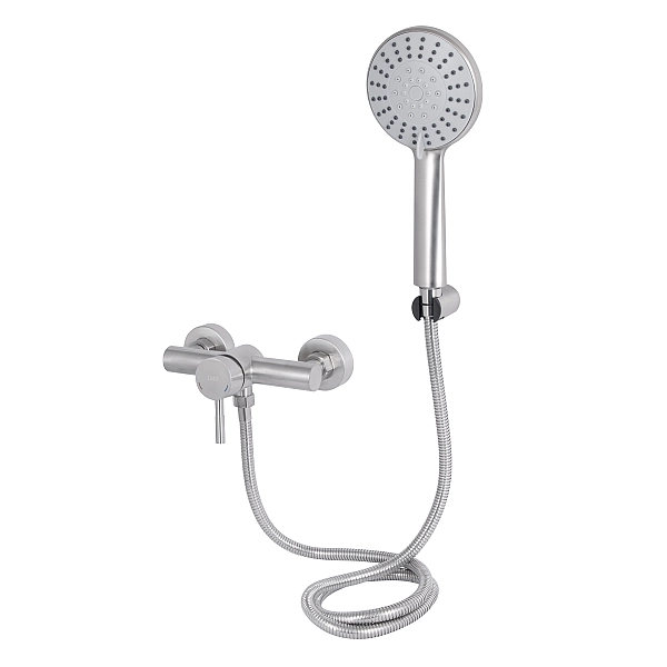 Смеситель для душа Lidz Aria 010 (с душевым гарнитуром) (k35) LDARI010NKS43361 Nickel - Фото - 3