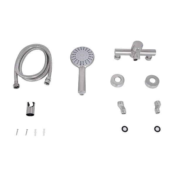 Смеситель для душа Lidz Aria 010 (с душевым гарнитуром) (k35) LDARI010NKS43361 Nickel - Фото - 6