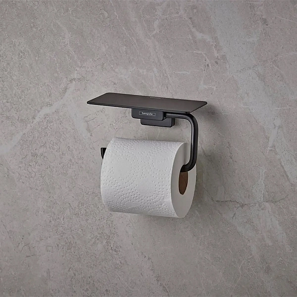 41772670 Тримач туалетного паперу з полицею, чорний матовий (1 сорт) - Фото - 3
