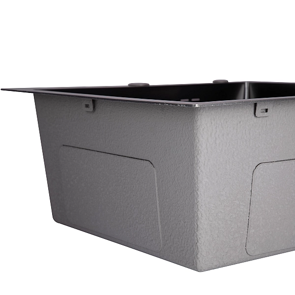 Мойка для кухни интегрированная Lidz Handmade H5050B (LDH5050BPVD43619) Brushed Black PVD 3,0/1,0 мм - Фото - 6