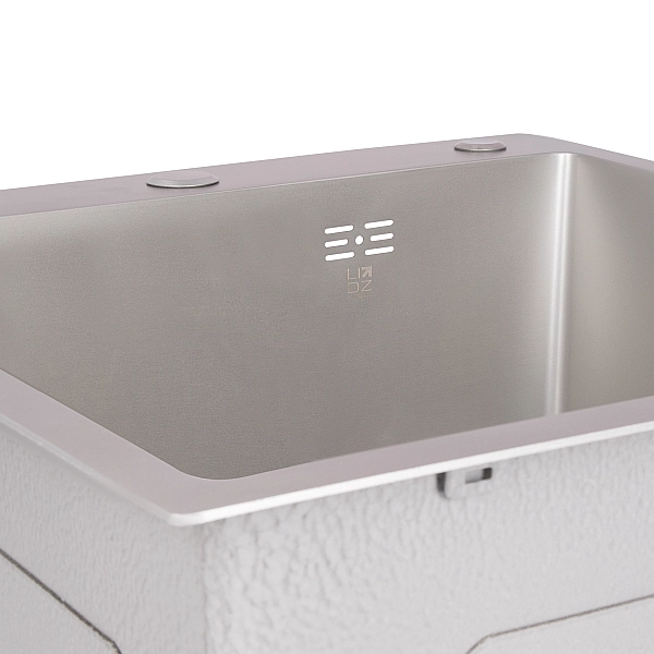 Мойка для кухни интегрированная Lidz Handmade H5050G (LDH5050GPVD43620) Brushed Grey PVD 3,0/1,0 мм - Фото - 5