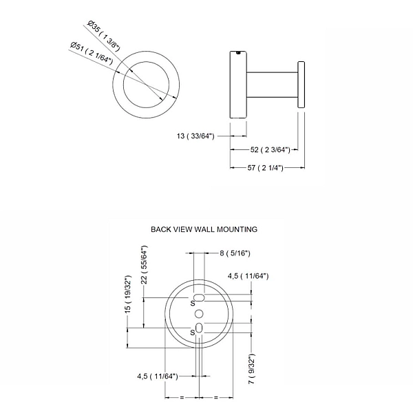 GW05 70 04 03 Nimbus Гачок, нержавіюча сталь, чорний мат. (1 сорт)