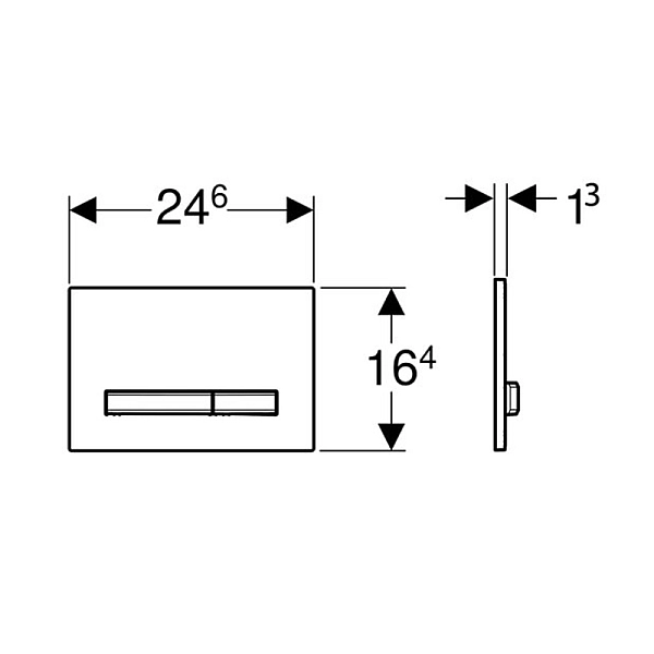 115.788.11.2 Sigma50 Клавіша з подвійним змивом, білий/хром мат (1 сорт) - Фото - 2