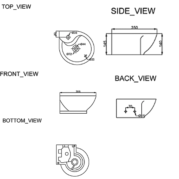 1011135 SMALL Раковина без донного клапану 350х350х145 (1 сорт) - Фото - 2
