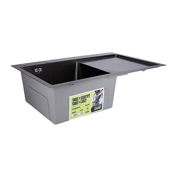 Мийка для кухні інтегрована Lidz Handmade H7849BR крило праворуч (LDH7849BRPVD43625) Brushed Black PVD 3,0/1,0 мм - Фото - 3