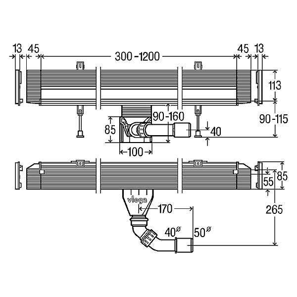 736552 Advantix Vario Душовий лоток 300-1200mm пристінний (1 сорт) - Фото - 2