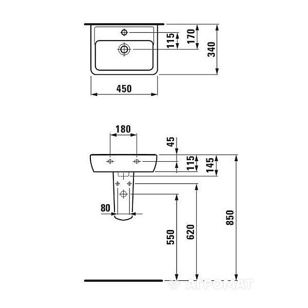 H8119510001041 PRO Раковина-45x34 (1 сорт) - Фото - 2