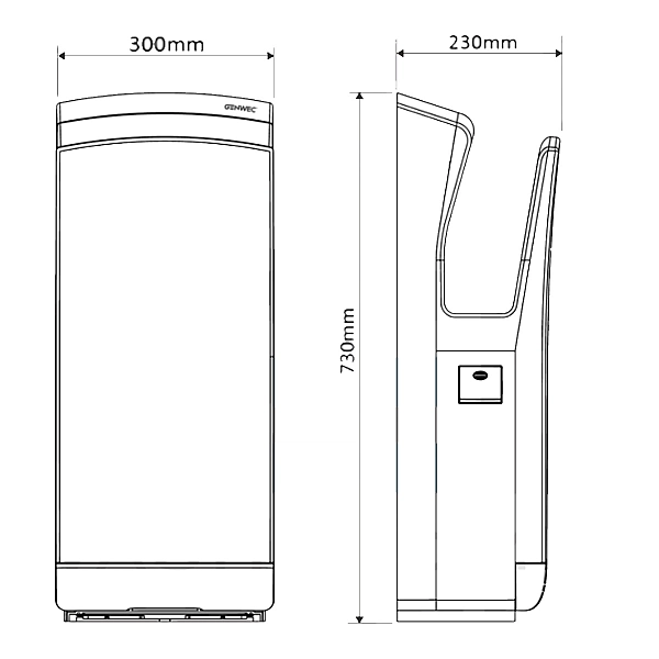 GW01 18 04 01 BLADEFLOW 2 Сушарка для рук, хром матовий (1 сорт) - Фото - 3