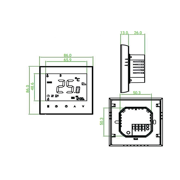 Thermo Alliance Провiдний тижневий термостат(16A+NTC) з WiFi BHT-3000-GBLW - Фото - 2