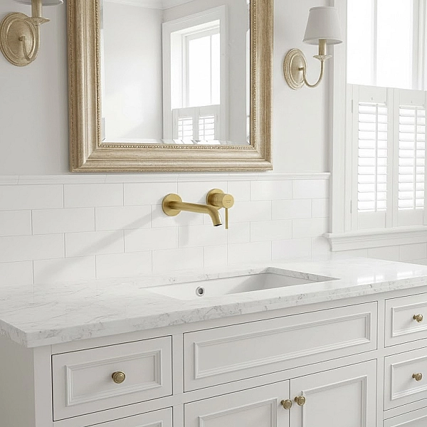 38245N076 BOZZ Змішувач для раковини 230 mm, настінний, брашоване золото (1 сорт) - Фото - 3