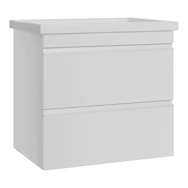 753065W FRAME Біла глянцева тумба 65см з раковиною та сифоном (1 сорт)