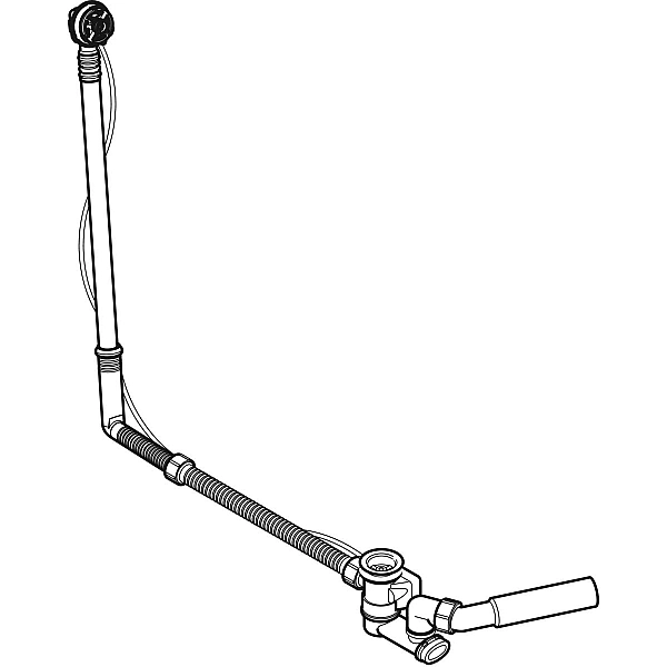 150.505.00.6 Злив-перелив для ванни з поворотним механізмом, d52, довжина 73 см, з фановим відводом d40/50мм (без декор.комплекту) (1 сорт) - Фото - 2
