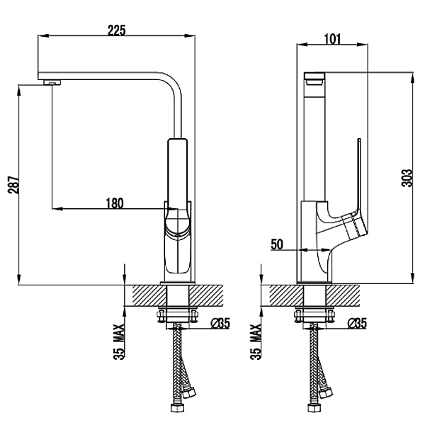 5060050 FLY Змішувач для кухні, хром (1 сорт) - Фото - 2