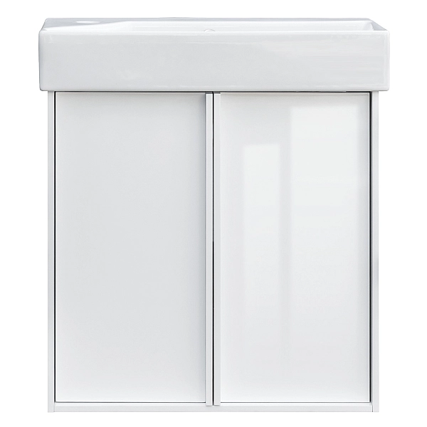 083055W QUADRA Тумба 55 біла глянцева з умивальником та сифоном (1 сорт) - Фото - 2