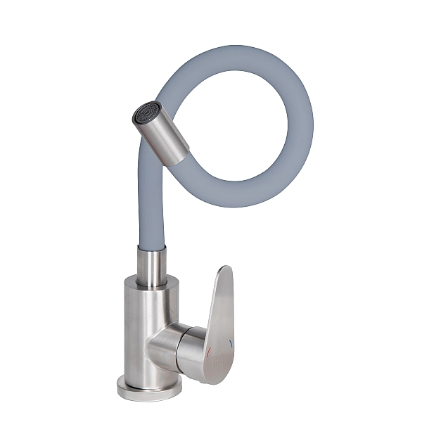 Змішувач для кухні Lidz Vida 015F3 з гнучким виливом (k35) LDVID015F3GRE43356 Grey - Фото - 3