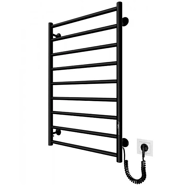 2.3.8300.10.BM Рушникосушка Урбан-I  810x500/85 TR K 2.0, в комплекті з кабелем і вилкою та набором для прих.підкл., чорний мат (1 сорт)