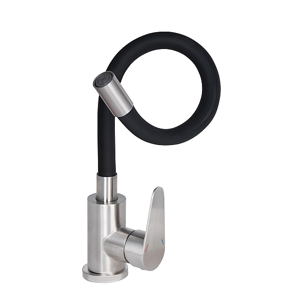 Смеситель для кухни Lidz Vida 015F3 с гибким изливом (k35) LDVID015F3BLA43358 Black - Фото - 3