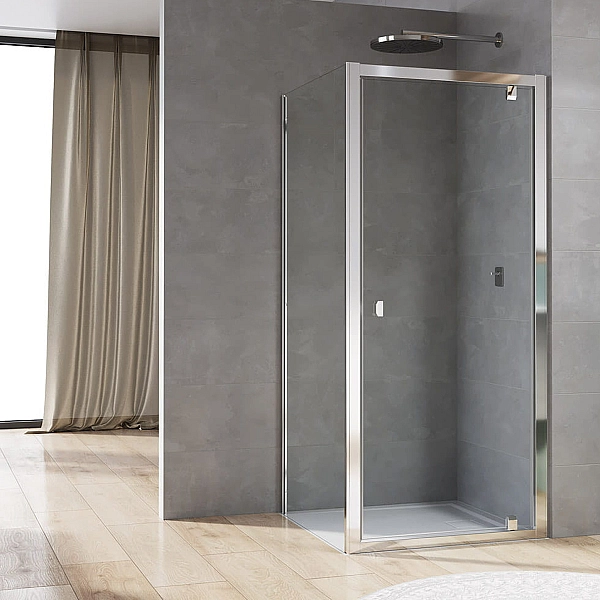 D20F11004007 Arelia Бічна стінка в 90°, 1000мм, скло прозоре, проф.срібний полір. (1 сорт) - Фото - 5