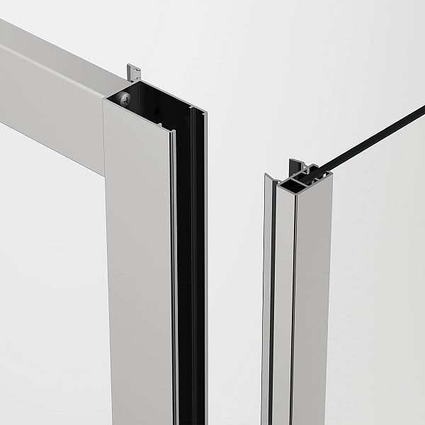 D20F11004007 Arelia Бічна стінка в 90°, 1000мм, скло прозоре, проф.срібний полір. (1 сорт) - Фото - 3