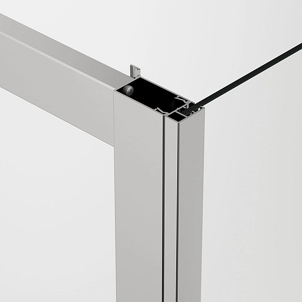 D20F11004007 Arelia Бічна стінка в 90°, 1000мм, скло прозоре, проф.срібний полір. (1 сорт) - Фото - 2