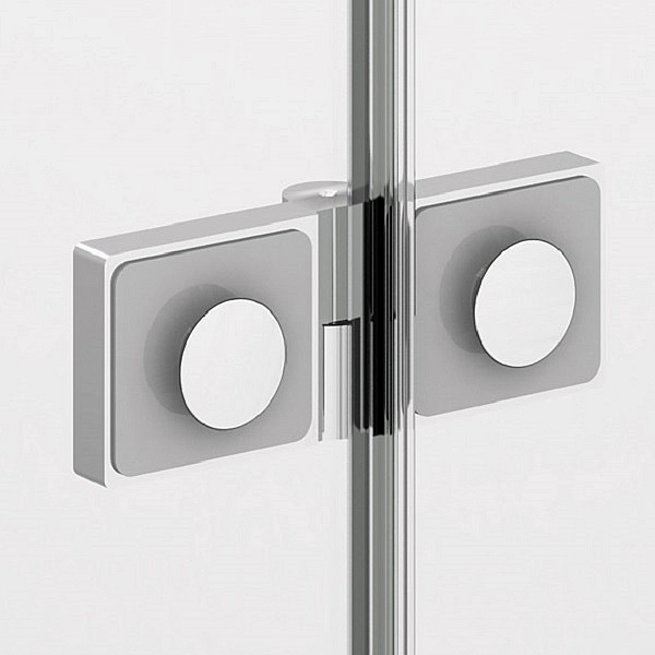 AN13WD11005007  Annea одностворчаті двері з фіксованою стінкою в одній лінії і L-кріпленням, петлі справа, 1100*200мм, алюміно-хром, прозоре скло (1 сорт) - Фото - 6