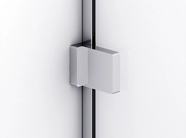 AN13WD11005007  Annea одностворчаті двері з фіксованою стінкою в одній лінії і L-кріпленням, петлі справа, 1100*200мм, алюміно-хром, прозоре скло (1 сорт) - Фото - 4