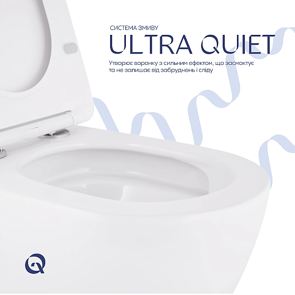 Унітаз підвісний Qtap Robin Mew безобідковий з сидінням Soft-close QT13332381АSW - Фото - 5