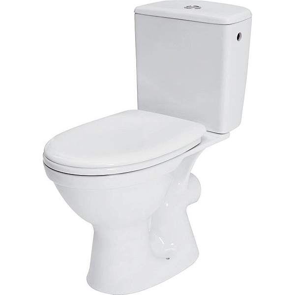 K03-076 Компакт COMPACT 918 MERIDA M010 3/6 TOILET SEAT PP SC UA з поліпропіленовим сидінням з плавним закриванням, горизонтальний випуск, боковий підвід води (1 сорт)