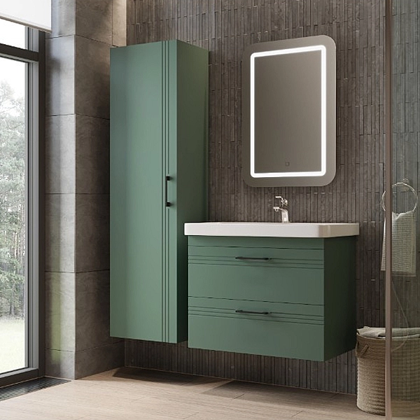 454080E Urbanis Тумба 80см з раковиною та чорними ручками, смарагдова (1 сорт) - Фото - 8