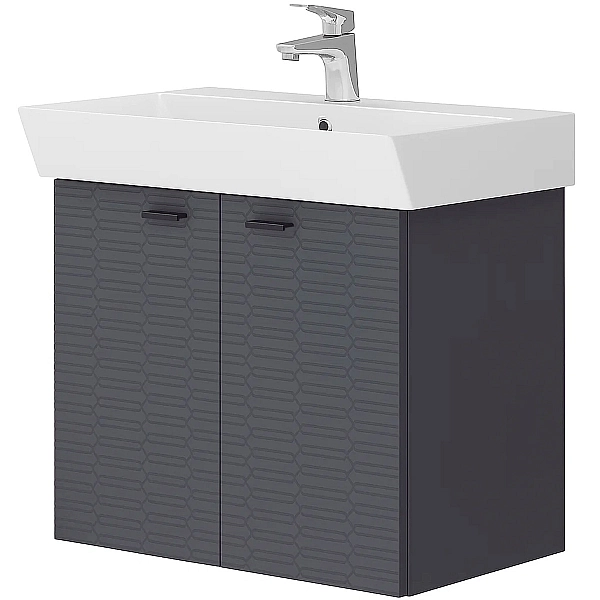484060A Flow Тумба 60 з умивальником та ручками, антрацит матовий (1 сорт) - Фото - 9