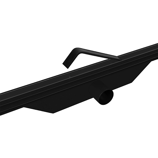 UN7033B Universal Slim Душовий канал 70 з нержавіючої сталі, сифоном і декоративною накладкою, з горизонтальним виводом, чорний (1 сорт) - Фото - 3