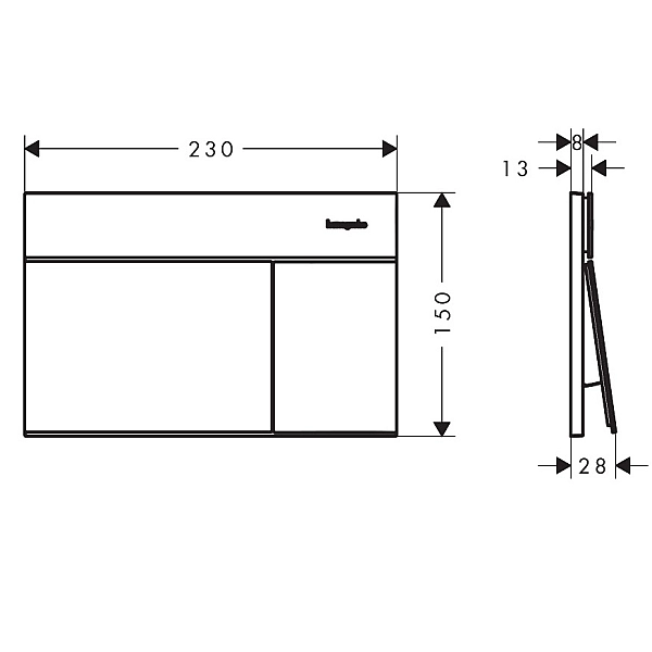 66003340 HG Змивна клавіша  iFrame Element E, brushed black chrome (1 сорт) - Фото - 3