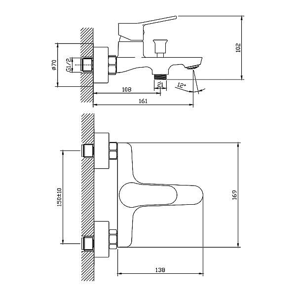 550544C Lite Змішувач д/ванни, хром (1 сорт) - Фото - 2