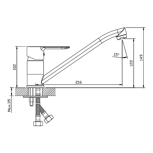 550546C Lite Змішувач д/кухні з довгим виливом, хром (1 сорт) - Фото - 2