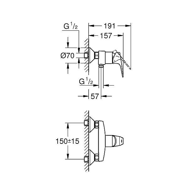 23755000 BauFlow Змішувач д/душу (1 сорт) - Фото - 2