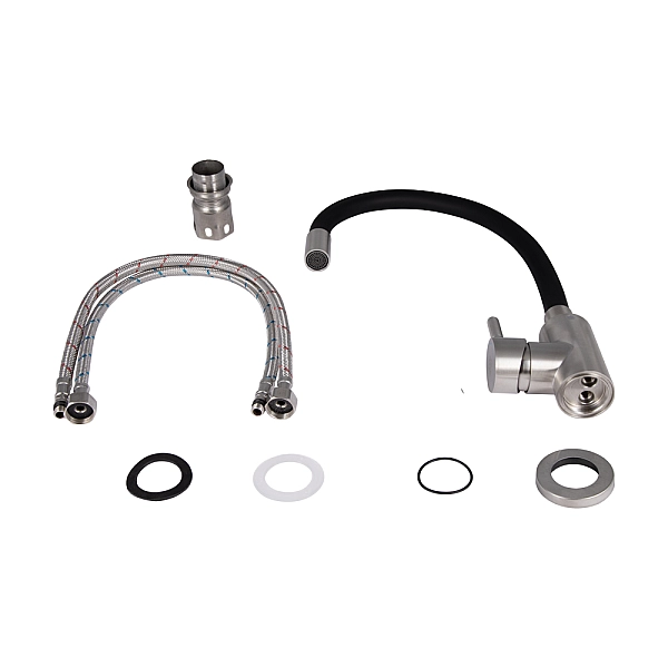 Змішувач для кухні Lidz Aria 015F3 з гнучким виливом (k35) LDARI015F3BLA43364 Black - Фото - 4