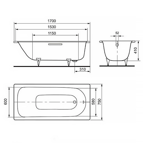 112600010001 Mod.373-1 Saniform Plus Ванна 170х75 (1 сорт) - Фото - 3