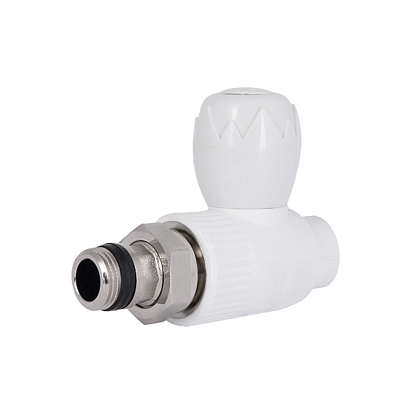 Кран з поліпроп. прямий кульовий  20х1/2"з д/радіаторів  Blue Ocean "Бiлий" - Фото - 2