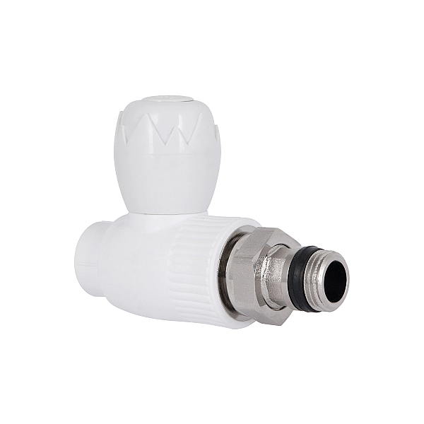 Кран з поліпроп. прямий кульовий  20х1/2"з д/радіаторів  Blue Ocean "Бiлий"