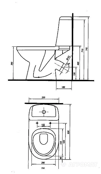 79232000 SOLO Унітаз-компакт підлоговий к/в, в комплекті з сидінням поліпропілен та дворежимною арматурою, н/п (білий) (1 сорт) - Фото - 4