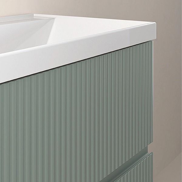 131775+126225  Тумба VORA 100 2  ящ, +   раковина біла ENZO,   MINERAL GREEN (1 сорт) - Фото - 4